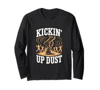 Kickin' Up Dust Country Dance in Stile Divertente Maglia a Manica