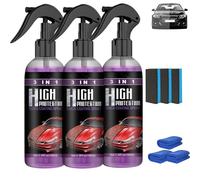 Kicklo Ceramic Coating, 3 in 1 Quick Car Ceramic Coating Spray, Nano Scratch Repair & High Protection Paint Sealant, Waterless Wash for All Vehicles (3 Pcs)