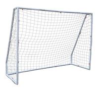 Kickmaster Porta da calcio da giardino, 1,8 m o 2,4 m di larghezza, 42 mm di spessore, pali e rete in PVC di alta qualità, bersaglio bianco per allenamento all'aperto (2,4 m)