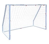 Kickmaster Porta da calcio da giardino, 1,8 m o 2,4 m di larghezza, 42 mm di spessore, pali e rete in PVC di alta qualità, bersaglio bianco per allenamento all'aperto (1,8 m)