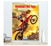 Kickstart the Year - Dirt, Speed und Adrenalin (hochwertiger Premium Wandkalender 2026 DIN A2 hoch), Kunstdruck in Hochglanz: Motorcross im perfekten Moment eingefangen