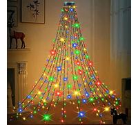 KICLBD 16 luci stringhe per albero, 400 LED anello luminoso per abete, 1,75 m altezza, 8 modalità, decorazione per feste di Natale, matrimoni, compleanni