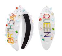 KICOSY Fascia di compleanno per donne compleanno ragazza fascia di compleanno tiara nodo fascia per ragazze fascia perline accessori caramelle strass fasce per donne decorazioni per feste regali