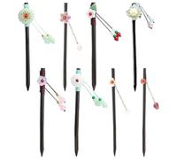 Kicwitgoo 8 bastoncini per capelli cinesi in legno, stile vintage, realizzati a mano, con fiori, accessori classici per capelli