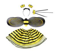 Kid Bee Dress Up - Prlncess Costume Set con Wings Band, Lightweight Pretend Play Tengit, Adorabile Giallo Striped Jirt | Divertenti dispositivi di performance di Halloween per ragazze