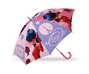 Kid Licensing Ombrello 46 cm Auto Ladybug, Gioventù Unisex, Multicolore, Taglia Unica