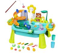 Kid Water Table, Educational Sensory Fishing Game Toy, Beach Outdoor Activity Set with Electric Pump, Perfect for Ages 3-8, Birthday, School, Backyard, Camping, Travel Play, 60 x 42,5 x 44 cm Green