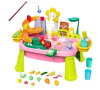 Kid Water Table, Outdoor Beach Toys with Electric Pump, Educational Pretend Play Fishing Game Set for Ages 3-8, Sensory Water Play Toy, Ideal for Backyard Birthday Parties, Camping, School