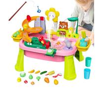 Kid Water Table - Water Table for Kids | Pink Beach Outdoor Toys with Electric Pump | Educational Pretend Play Fishing Game Sensory Toy for Ages 3-8 Boys Girls Travel Beach Birthday Daycare Camping