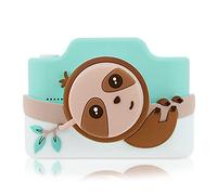 Videocamera digitale per bambini e video con touchscreen, custodia in silicone morbido, cappuccio per lenti rimovibili, scheda di memoria da 32 GB, modello K Zippy The Sloth