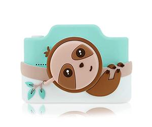Kidamento - Fotocamera digitale e videocamera per bambini con touchscreen, custodia in silicone morbido, copriobiettivo rimovibile, scheda di memoria da 32 GB - Modello K Zippy The Sloth