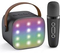 Kidara SingStar - Altoparlante per karaoke e microfono wireless per bambini e bambine, portatile, Bluetooth, perfetto regalo di compleanno, età 4, 5, 6, 7, 8, 9, 10+ anni, nero