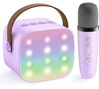 Kidara SingStar - Altoparlante per karaoke e microfono wireless per bambini e bambine, portatile, Bluetooth, perfetto regalo di compleanno, età 4, 5, 6, 7, 8, 9, 10+ anni, viola