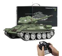 Kidaromo 1:16 RC Tank, Soviet T-34 Medium Tank, 2.4GHz Seconda Guerra Mondiale Veicolo corazzato principale Battaglia Veicolo corazzato con suono e luce, fumo & effetti di tiro, regali e decorazioni