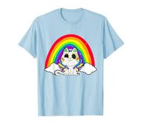 Kidcore Aesthetic Gatto sulla Nuvola dell'arcobaleno Maglietta