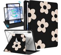 Kidcube Custodia per Samsung Galaxy Tab S9 Plus/S9 FE Plus da 12,4 pollici, per donne e ragazze, graziosa custodia a libro con portamatite, motivo floreale, supporto rotante per Tab S9 FE+/S9+ 2023