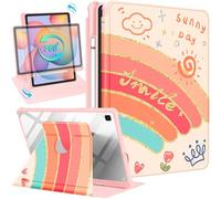 Kidcube per Samsung Galaxy Tab S6 Lite Custodia 10.4 pollici 2022/2020 per donne ragazze carino Folio Cover con portamatite Rainbow Kawaii Girly Supporto Rotante Tablet Custodie Tab S6 Lite