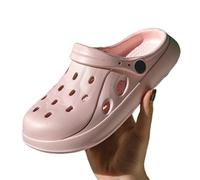 KiddiBubzi Ciabatte chiuse con punta scavata, antiscivolo, con fondo morbido, sandali(Pink,40-41)