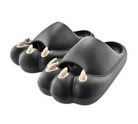 KiddiBubzi Ciabatte da donna Paw Slippers, comode e casual, infradito, sandali da casa(Black,40-41)
