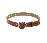 KiddiBubzi Cintura punk for bambini, studenti, ragazzi e ragazze, jeans, a forma di cuore, con cuore traforato, donna, rosa, azzurro cielo(Camel)