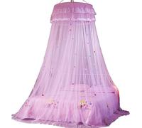 KiddiBubzi Princess Wind Bed Canopy Creative Elegant Round Lace Border Bed Canopy Net Bedroom Bed Hanging Decorations(PK)