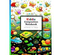 Kiddie Composition notebook with doodles: Includes 108 lined pages across 54 sheets • Easy-to-follow child handwriting lines with a dotted middle guide• Handy size: approximately 7.44 × 9.69 inches