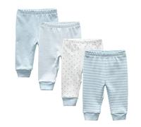 Kiddiezoom - Pantaloni unisex a maniche corte, tutine per bambini e muffole Cielo blu. 2 mesi
