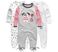 Kiddiezoom Pigiama unisex per bambini, in cotone, confezione da 3, Design13, 9-12 Mesi
