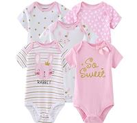 Kiddiezoom - Set di vestiti per bambini, body, pantaloni, cappellini e guantini antigraffio in cotone, 9-12 mesi