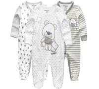 Kiddiezoom - Tutina aderente da neonato, con piedi, in cotone, a maniche lunghe, 9-12 Months