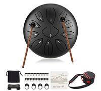 Kiddisie Tamburo per lingua, in acciaio al carbonio, 11 note, 15 cm, con mazzuole, staffa per mazzuola, custodia in gomma, libro musicale e borsa da viaggio per campeggio, meditazione o yoga