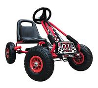 Kiddo, Go-Kart a pedali per bambini, con sedile regolabile, pneumatici in gomma, adatto bambini da 4 a 8 anni, colore rosso, codice: RG0209