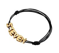Kiddo Sky Bracciale Personalizzato con Lettera a Bolle 3D Bracciale in Pelle Adujstable per Mamma Bracciale con Nome Iniziale Placcato Oro 18K per Donne Bracciale Alla Moda Gioielli Regali (Oro)