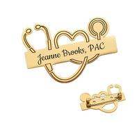 Kiddo Sky Spilla Personalizzata con Nome Spilla con Nome Placcata in Oro 18K Etichetta Identificativa Regalo per la Settimana Degli Infermieri per Dottore, Assistente Medico, Infermiere (Oro)