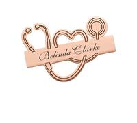 Kiddo Sky Spilla Personalizzata con Nome Spilla con Nome Placcata in Oro 18K Etichetta Identificativa Regalo per la Settimana Degli Infermieri per Dottore, Assistente Medico, Infermiere (Oro rosa)