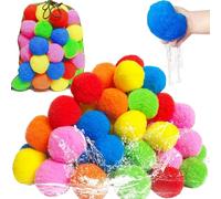 Kiddospace Reusable Water Sponge Balls, 2025 New Reusable Summer Water Sponge Balls Pool Toys, Sponges Water Ball, Safe& Soft, for Pool Party, Fun Lawn, Beach, Backyard Games (6 Colors(60 pcs))