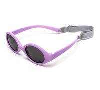 Kiddus Occhiali da Sole Neonato e Bebè Bambina e Bambino 0-12 Mesi, Polarizzati CAT3 UV400, Molto Flessibili in TPE, Forma Rotonda, con Fascia Regolabile, Senza BPA, Certificati CE e ISO