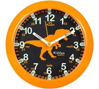 Kiddus Orologio da Parete Bambini per Imparare l'Ora, Orologio Educativo 20cm con Lancette Scritte Ora e Minuto per Bimbo e Bimba, Silenzioso per Cameretta e Studio, Sistema Pedagogico Numeri Grandi