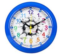 Kiddus Orologio da Parete Bambini per Imparare l'Ora, Orologio Educativo 20cm con Lancette Scritte Ora e Minuto per Bimbo e Bimba, Silenzioso per Cameretta e Studio, Sistema Pedagogico Numeri Grandi