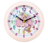 Kiddus Orologio da Parete Bambini per Imparare l'Ora, Orologio Educativo 20cm con Lancette Scritte Ora e Minuto per Bimbo e Bimba, Silenzioso per Cameretta e Studio, Sistema Pedagogico Numeri Grandi
