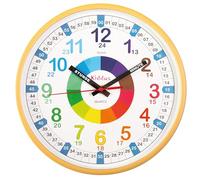 Kiddus Orologio da Parete Bambini per Imparare l'Ora, Orologio Educativo 30cm con Lancette Scritte Ora e Minuto, Decorazione Cameretta Bimbo e Bimba, Silenzioso, Pedagogico Colorati per Scuola e Casa