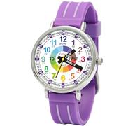 Kiddus Orologio Da Polso, Analogico per Bambini, Ragazzi. Time Teacher English Version. Con Esercizi per Imparare a Leggere l’Ora. Movimento al Quarzo Giapponese.