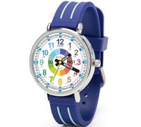 Kiddus Orologio Da Polso, Analogico per Bambini, Ragazzi. Time Teacher English Version. Con Esercizi per Imparare a Leggere l’Ora. Movimento al Quarzo Giapponese.