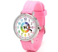 Kiddus Orologio Da Polso, Analogico per Bambini, Ragazzi. Time Teacher English Version. Con Esercizi per Imparare a Leggere l’Ora. Movimento al Quarzo Giapponese.