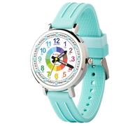 Kiddus Orologio Educativo per Bambini. Da Polso, Analogico. Con Esercizi per Imparare a Leggere l’Ora. Disegnato a Barcelona. Français Turquoise