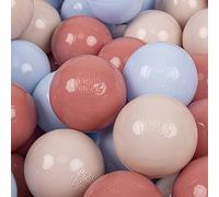 KiddyMoon 100 Palline/7Cm Palline Morbide Colorate Per Piscina Bambini Fatto In EU, Beige Pastello/Blu Pastello/Salmone