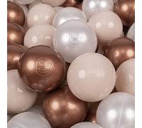 KiddyMoon 100 Palline/7Cm Palline Morbide Colorate Per Piscina Bambini Fatto In EU, Beige Pastello/Rame/Perla