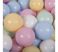 KiddyMoon 100 Palline/7Cm Palline Morbide Colorate Per Piscina Bambini Fatto In EU, Blu Pastello/Giallo Pastello/Bianco/Menta/Rosa Chiaro