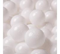 KiddyMoon 200 ∅ 6CM Palline Morbide Colorate Per Piscina Bambini Fatto In EU, Bianco