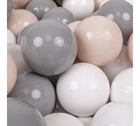 KiddyMoon 50 Palline/7Cm Palline Morbide Colorate Per Piscina Bambini Fatto In EU, Beige Pastello/Grigio/Bianco